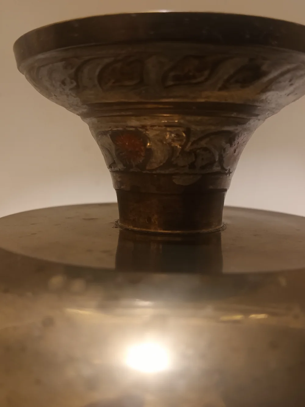 Vintage Brass Cloisonne Pedestal Basket Bowl
